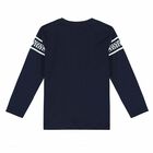 Younger Boys Navy Blue Logo Top, 1, hi-res