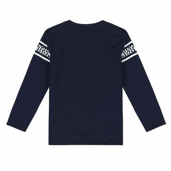 Younger Boys Navy Blue Logo Top