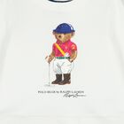 Girls White Polo Bear Dress , 1, hi-res