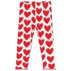 Girls White & Red Heart Leggings Set, 1, hi-res