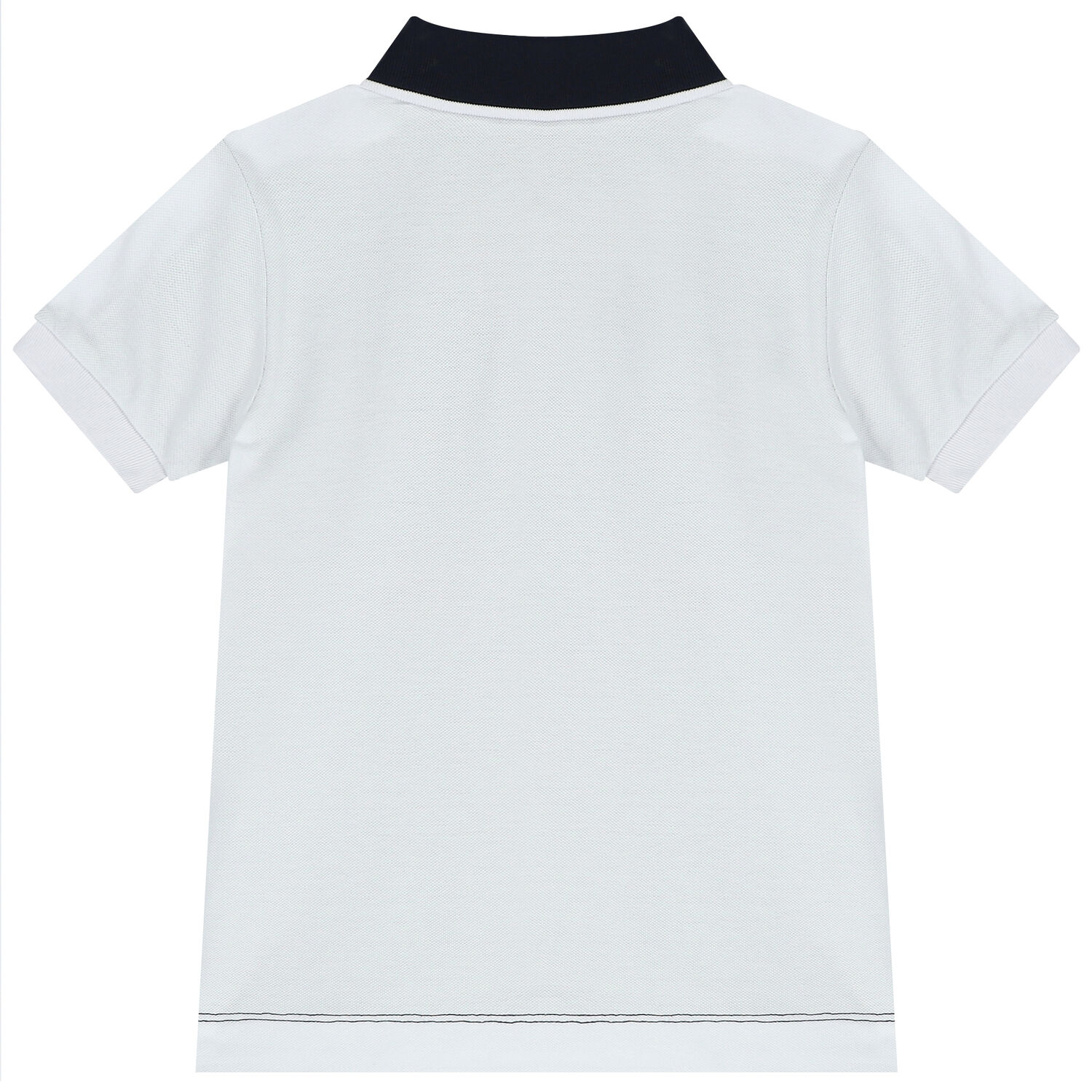 Boys Navy Blue & White Logo Polo Shirt, 2, hi-res