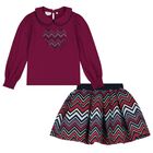 Girls Multi-Coloured Zig Zag Skirt Set, 2, hi-res
