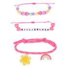 Girls Pink Logo Bracelets ( 3-Pack ), 1, hi-res