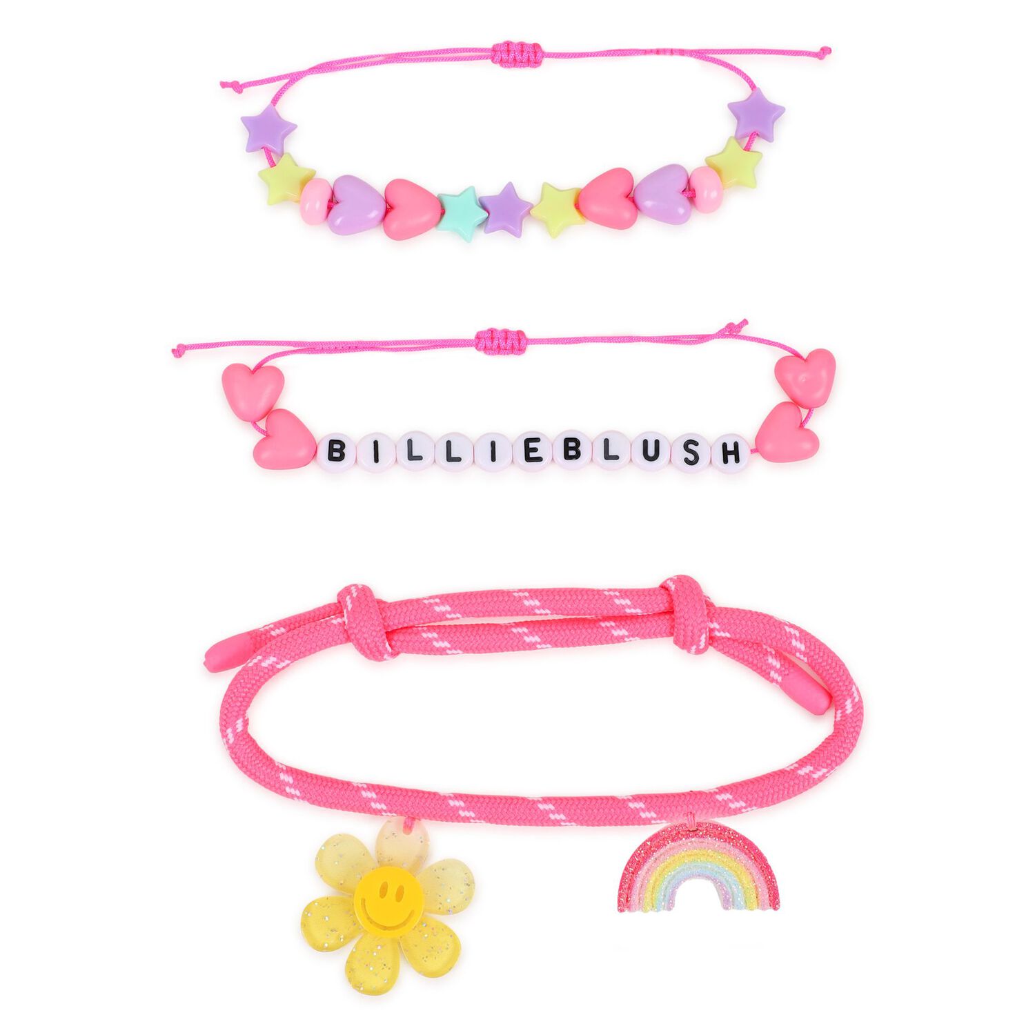 Girls Pink Logo Bracelets ( 3-Pack ), 1, hi-res