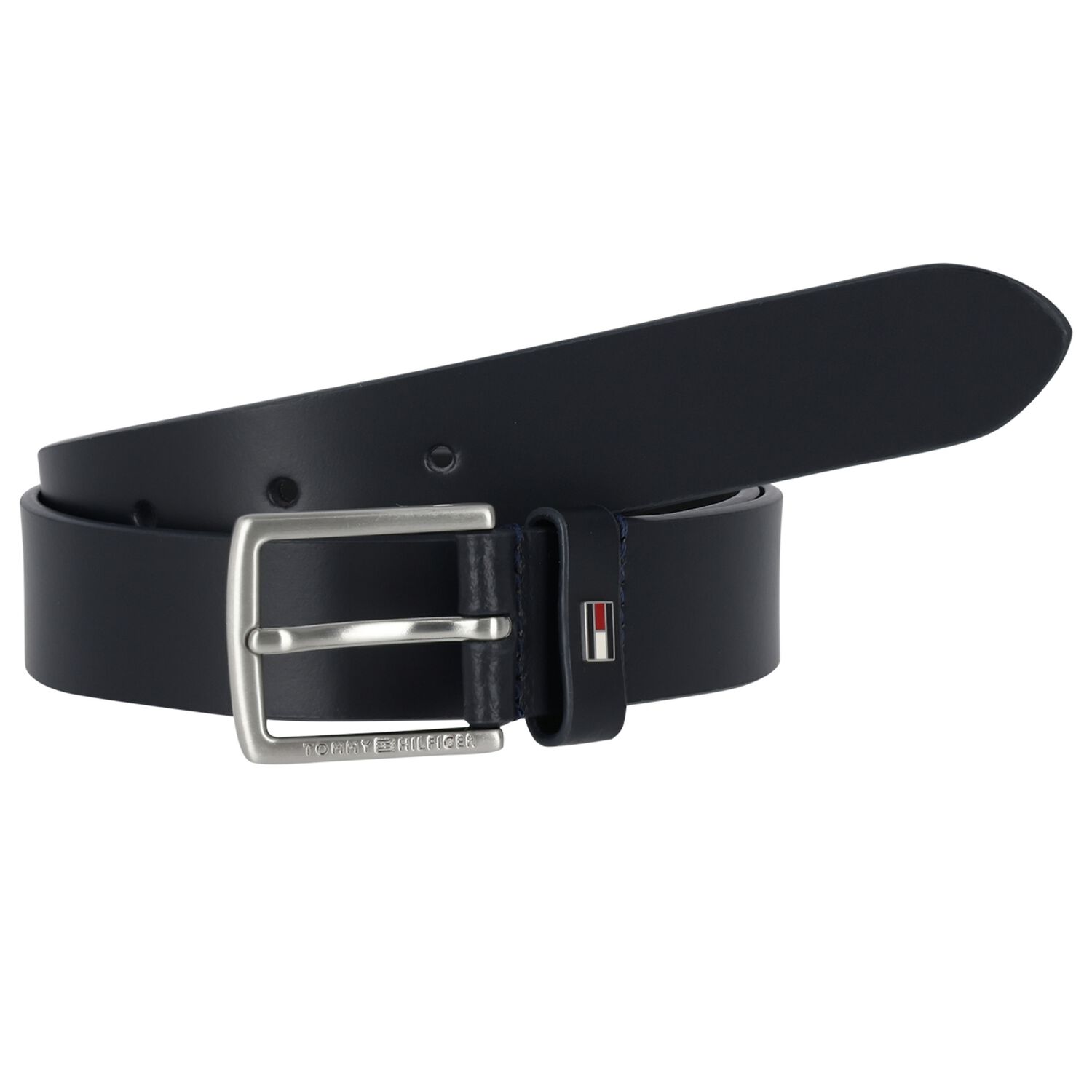 Boys Navy Blue Leather Belt, 2, hi-res image number null