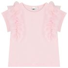 Girls Pink Ruffled Skirt Set, 1, hi-res