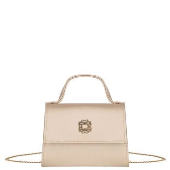 Girls Beige Crepe Handbag