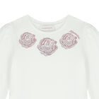 Girls Ivory Embellished Floral Long Sleeve Top, 1, hi-res