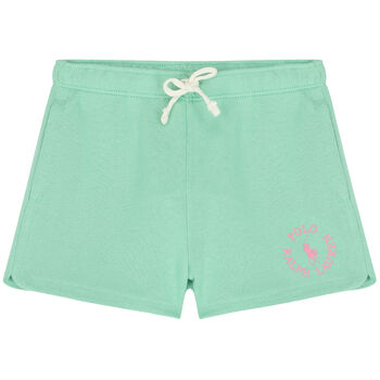 Girls Green Logo Shorts