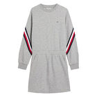 Girls Grey Logo Sweatshirt Dress, 1, hi-res
