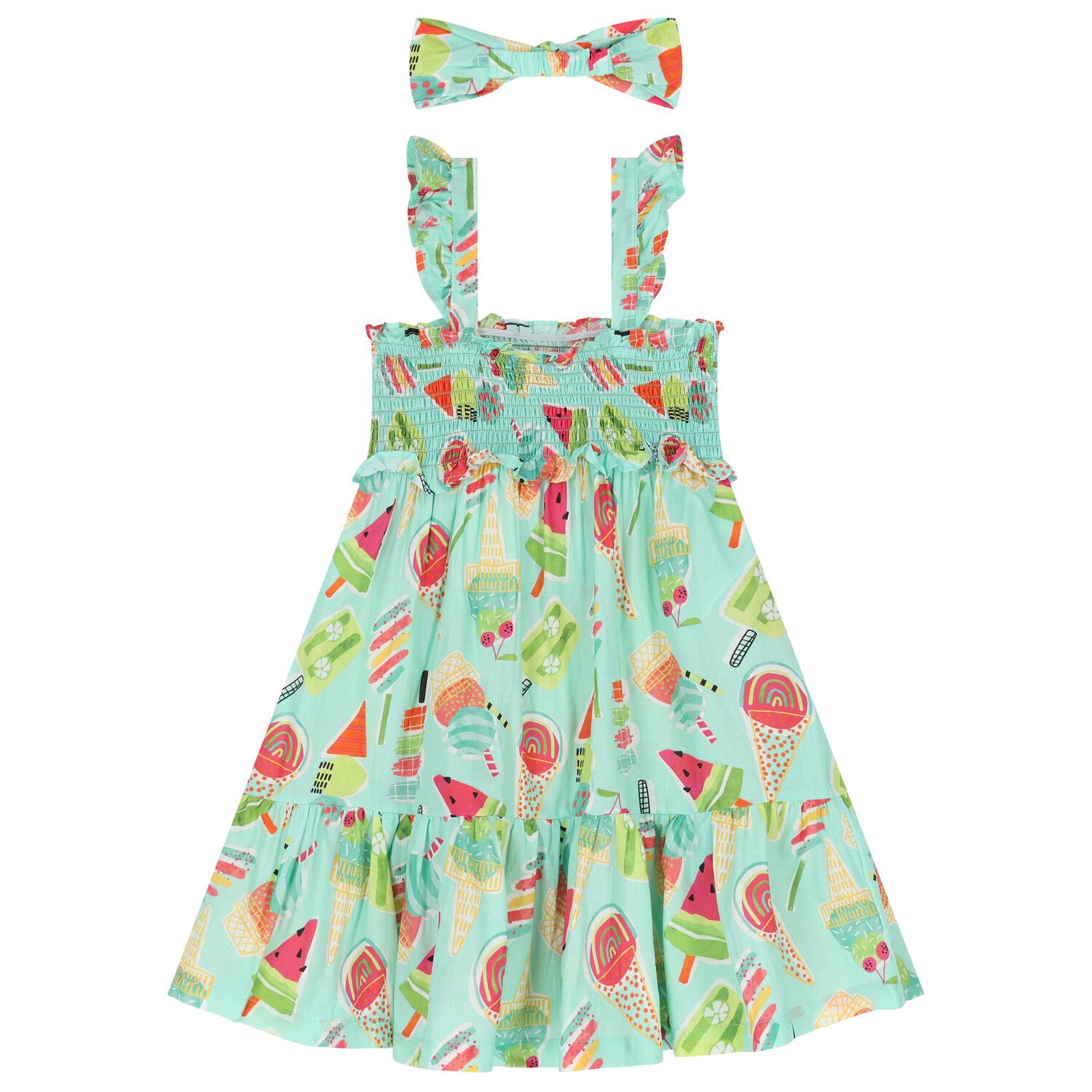 Girls Green Ice Cream Dress Set, 1, hi-res image number null