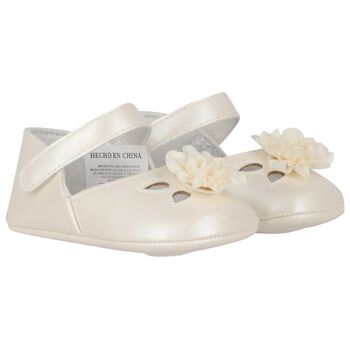 Baby Girls Ivory Flower Pre Walker Shoes