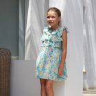 Girls Blue Pineapple Dress, 1, hi-res