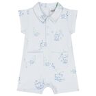 Baby Boys Blue Tiger Romper, 1, hi-res
