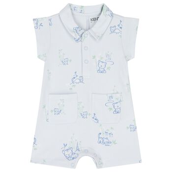 Baby Boys Blue Tiger Romper