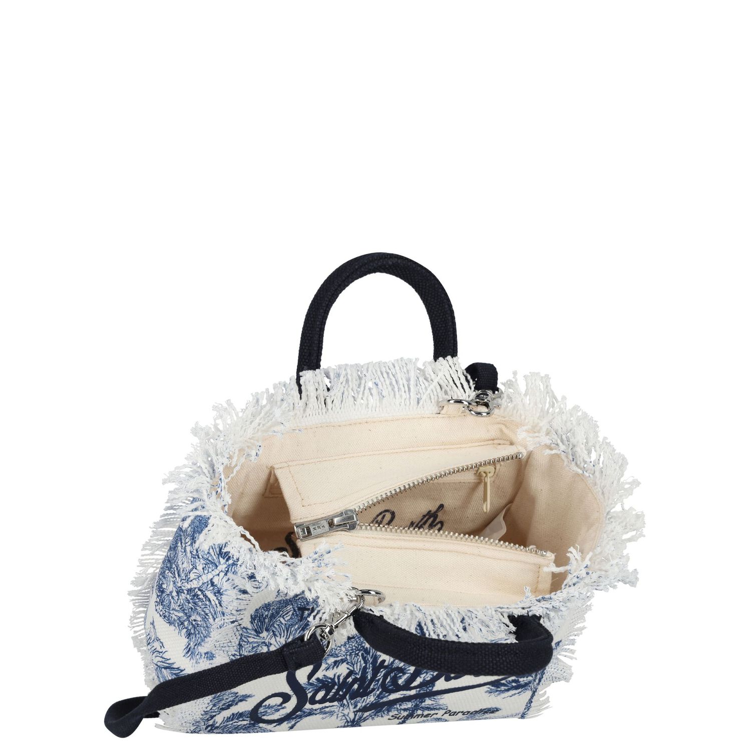 Girls White & Blue Vanity Jungle Mini Handbag ( 22cm ), 1, hi-res