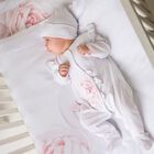 Baby Girls White & Pink Babygrow, 1, hi-res