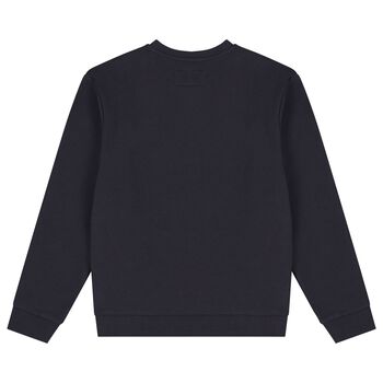 Boys Navy Blue Teddy Bear Logo Sweatshirt