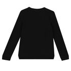 Girls Black Logo Sweatshirt, 2, hi-res