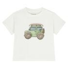 Younger Boys White Vehicle T-Shirt, 1, hi-res
