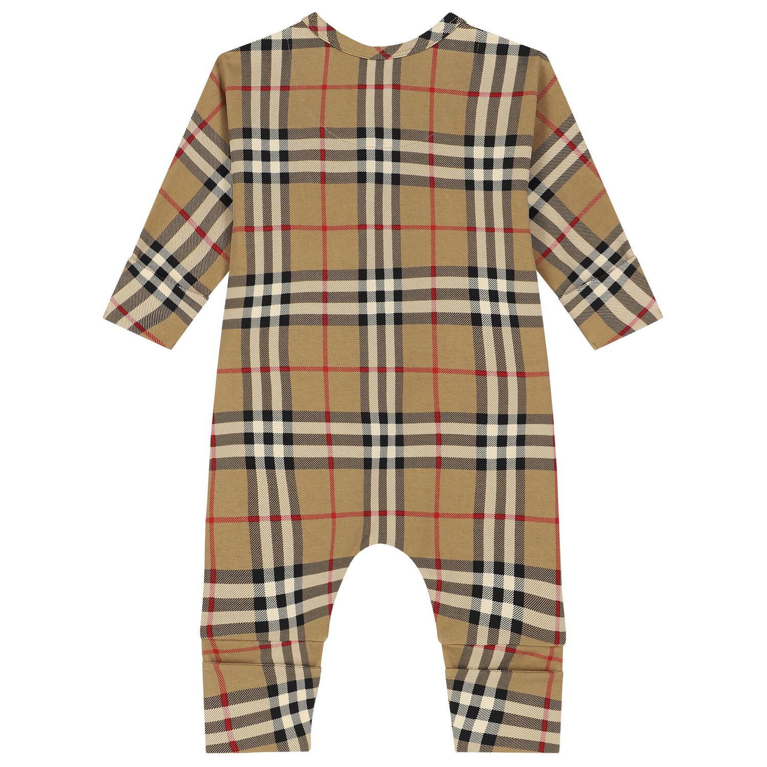 Beige Check Romper Gift Set, 1, hi-res