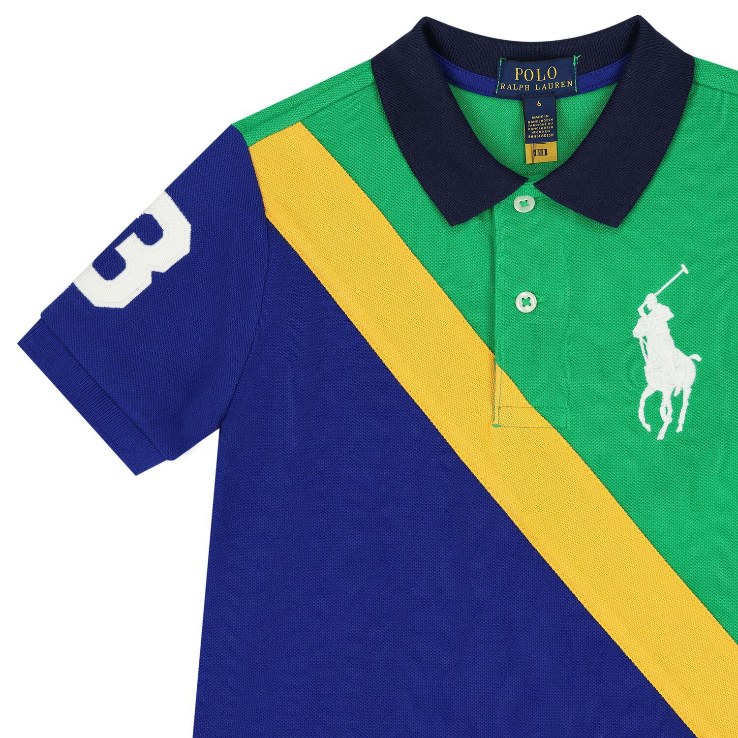 Boys Green Logo Polo Shirt, 1, hi-res