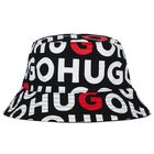 Boys Black & White Logo Reversible Hat, 1, hi-res