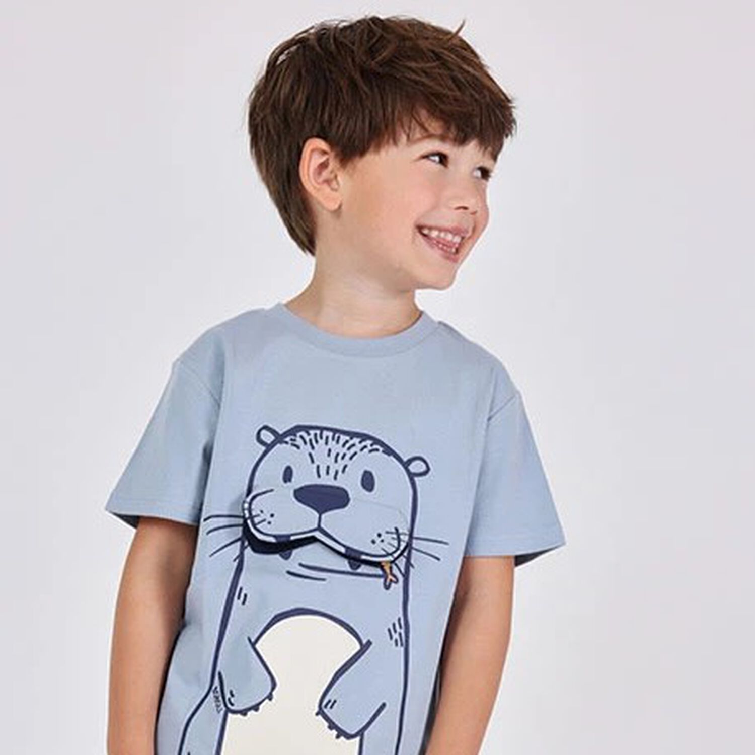 Boys Blue Sea Lion T-Shirt, 1, hi-res