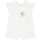 Baby Girls Beige & White Cotton Rompers ( 2-Pack ), 2, hi-res