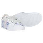 Girls White & Blue Disney Logo Trainers, 1, hi-res