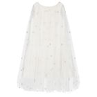 Girls Ivory Flower Cape Tulle Dress , 1, hi-res
