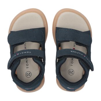 Younger Boys Navy Blue Leather Sandals