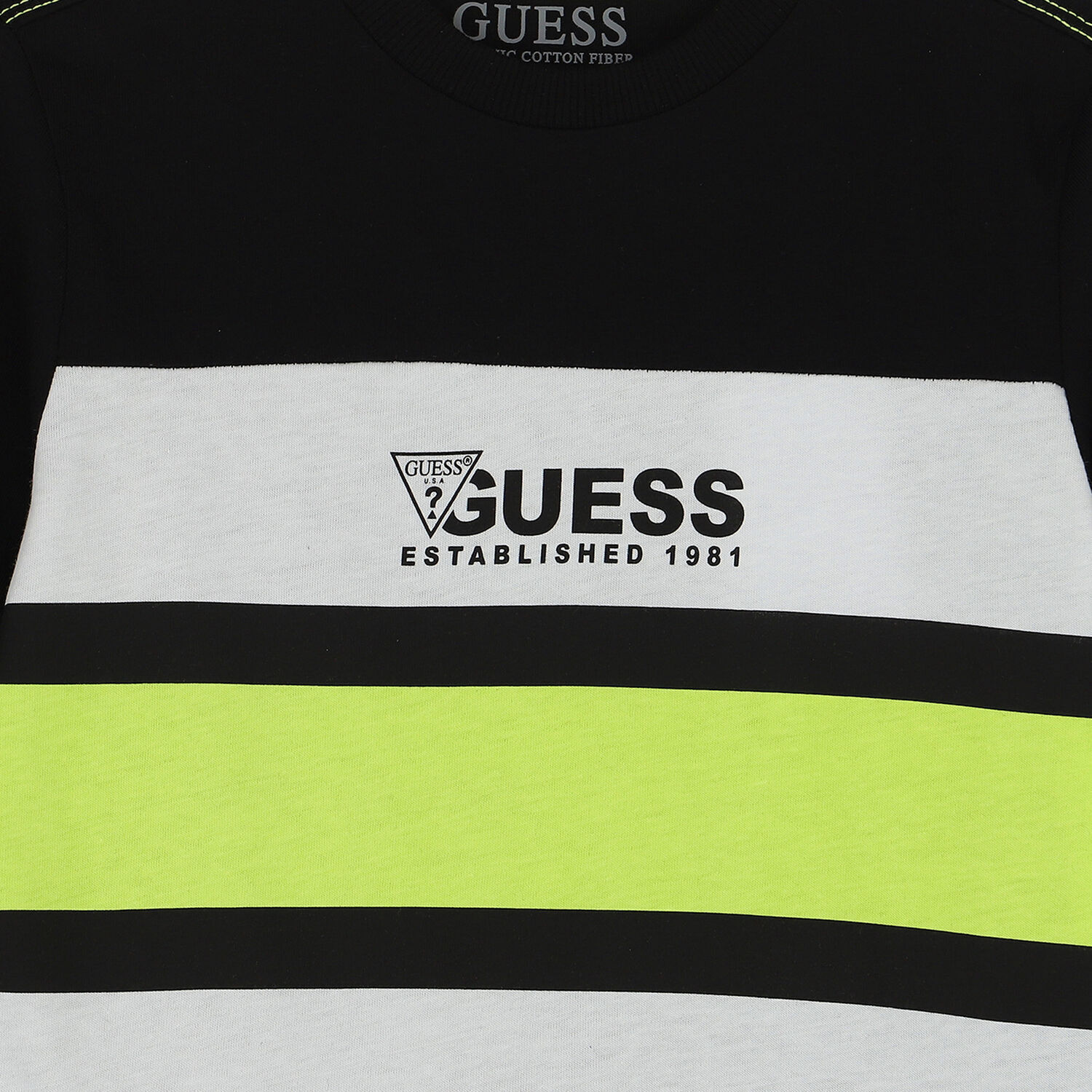 Boys Black, White & Neon Green Logo Long Sleeve Top, 1, hi-res