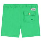 Boys Green Logo Swim Shorts, 3, hi-res