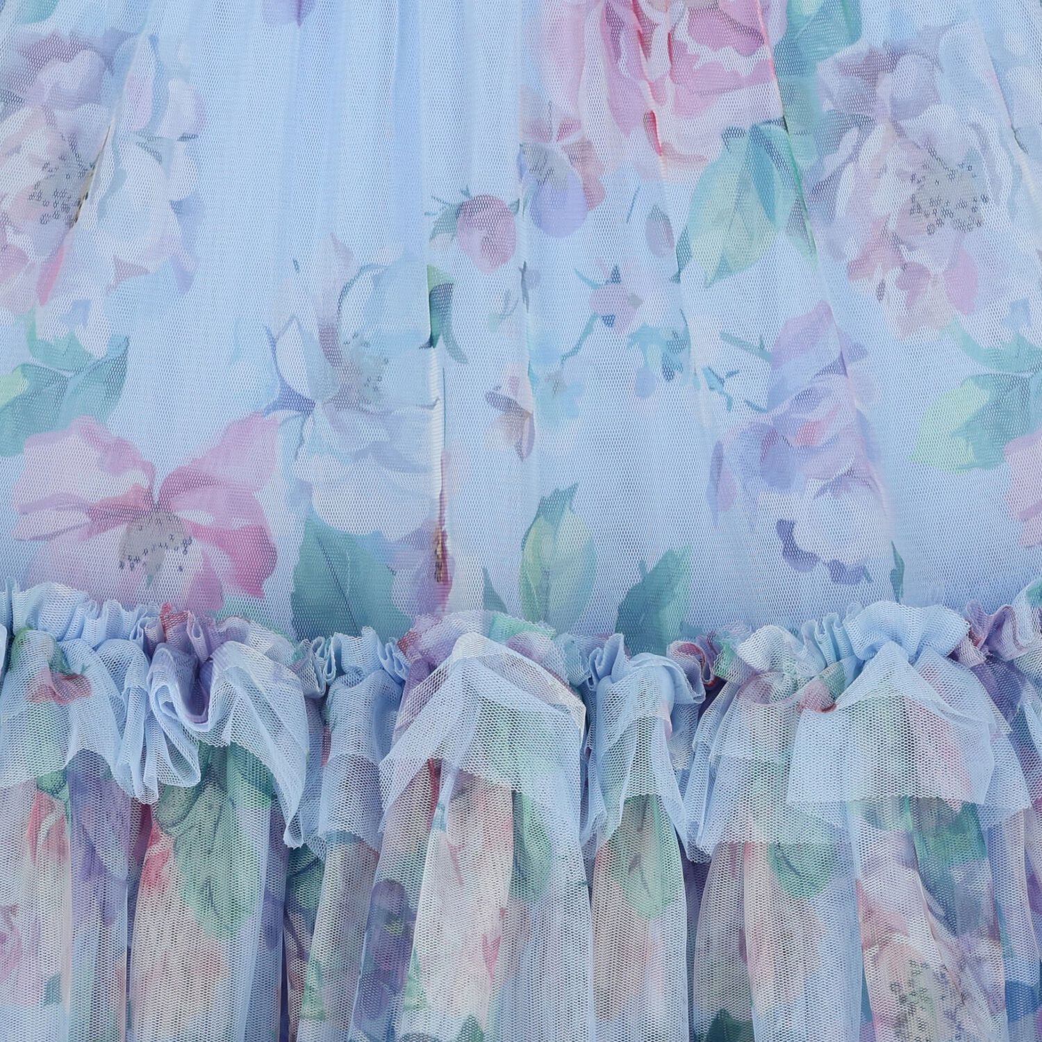 Girls Gold Bow Tulle Dress, 1, hi-res