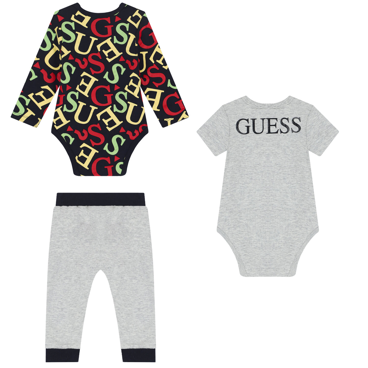 Baby Boys Grey & Black Logo Gift Set, 1, hi-res