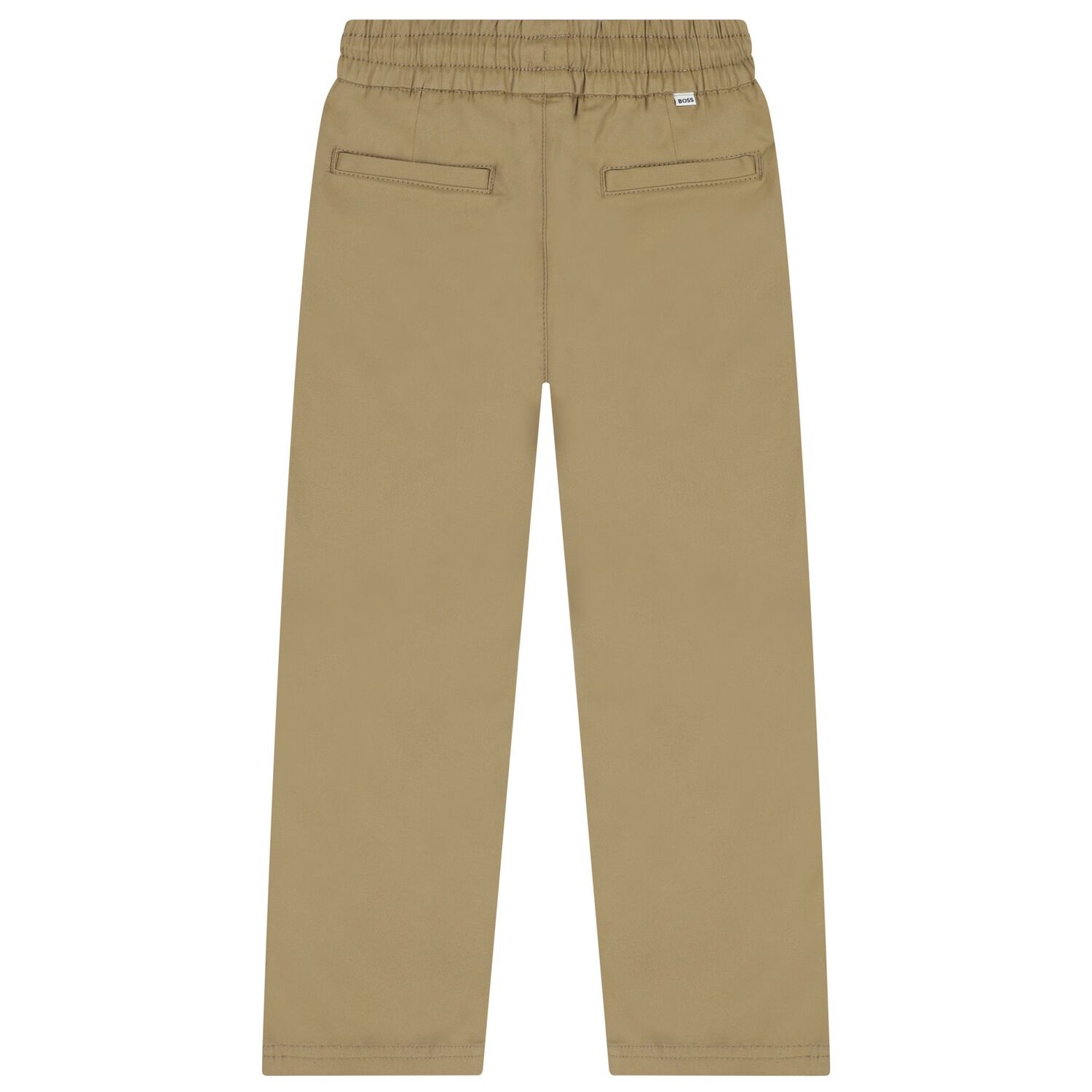 Boys Beige Logo Trousers, 1, hi-res