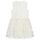 Girls Ivory Floral Lace Dress, 1, hi-res