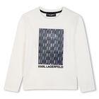 Boys White Ikonik Long Sleeve Top, 1, hi-res