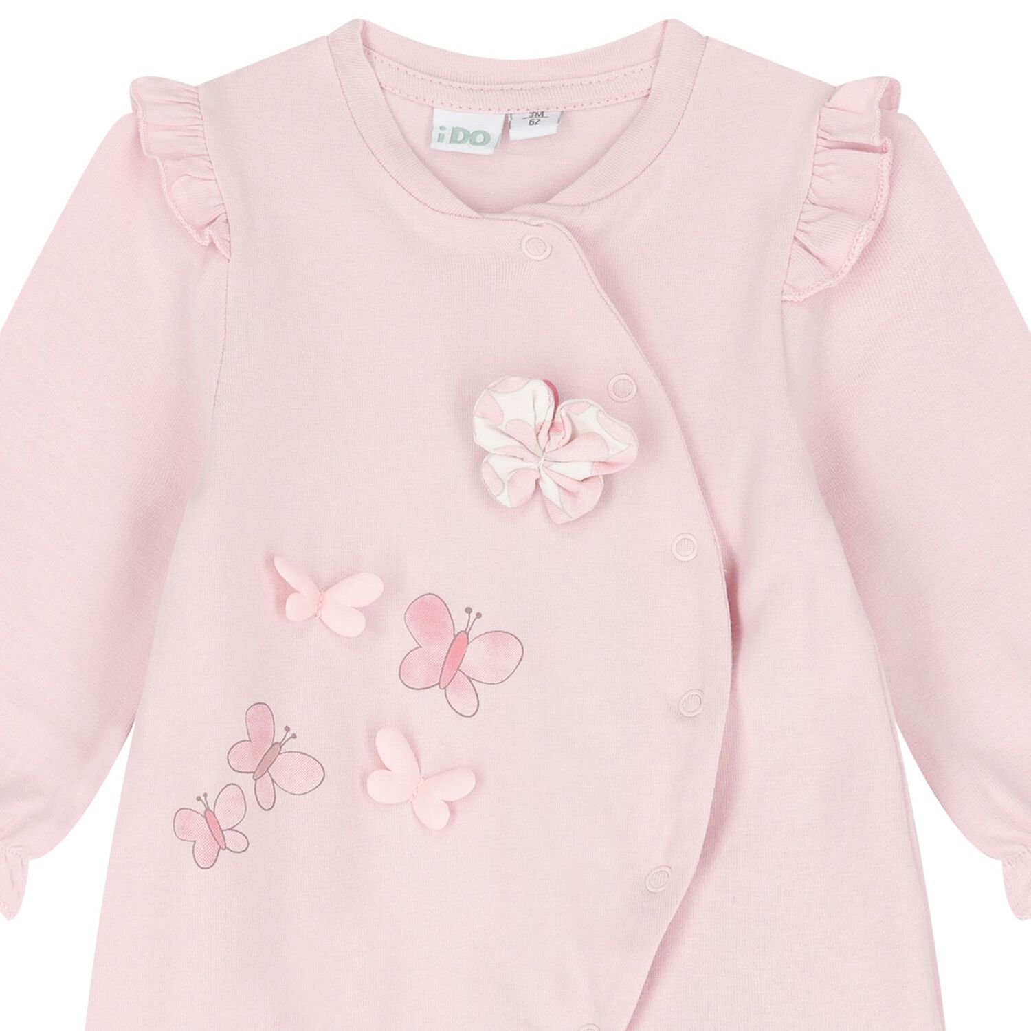 Baby Girls Pink Butterfly Babygrow, 1, hi-res