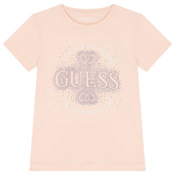 Girls Pink Logo Rhinestone T-Shirt