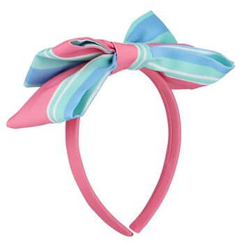 Girls Pink & Blue Bow Headband