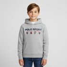 Boys Grey Logo Hooded Top, 1, hi-res