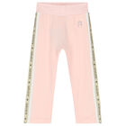 Younger Girls Ivory & Pink Logo Tracksuit, 1, hi-res