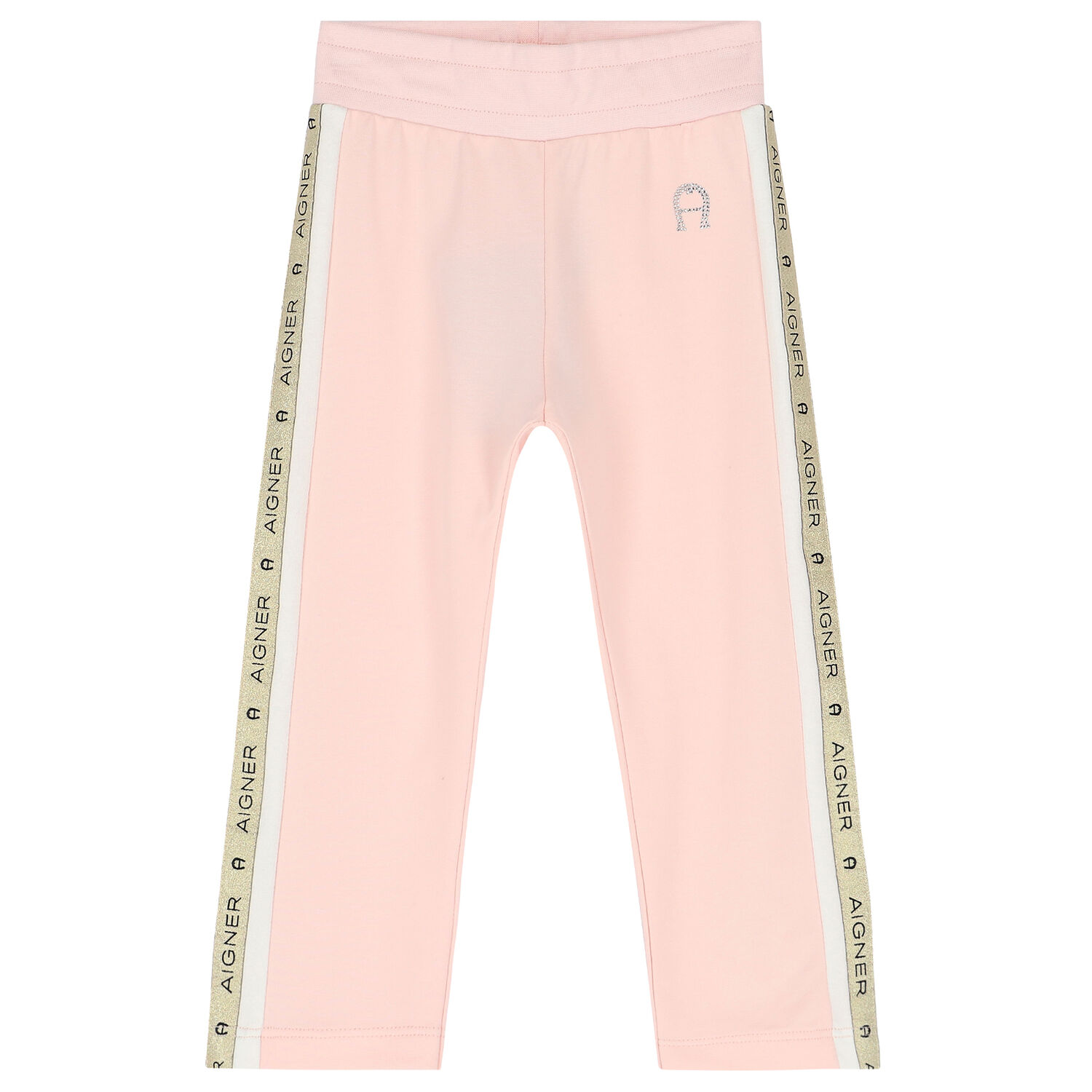 Younger Girls Ivory & Pink Logo Tracksuit, 1, hi-res