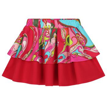 Girls Pink & Red Orchidee Skirt