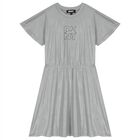 Girls Silver Logo Dress, 1, hi-res