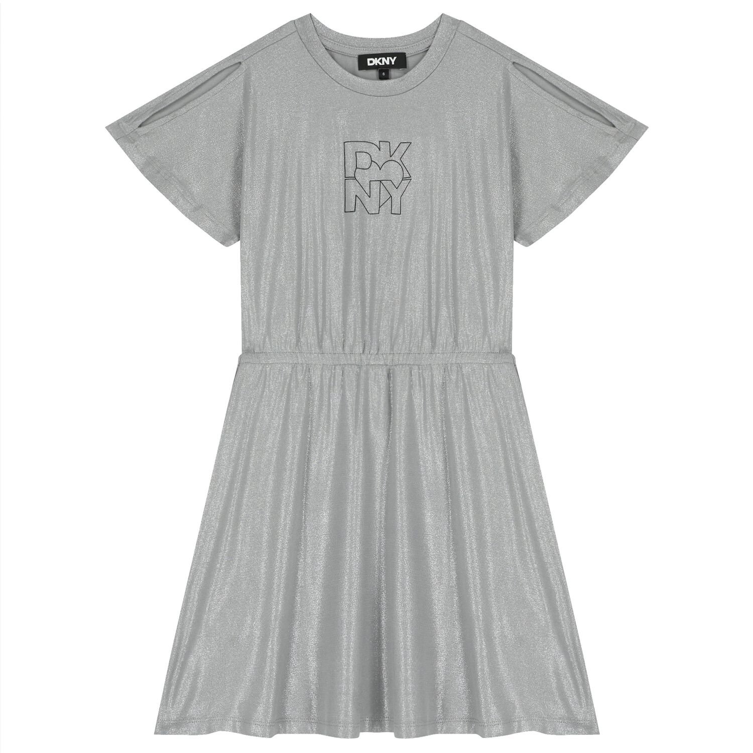 Girls Silver Logo Dress, 1, hi-res