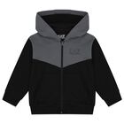 Boys Black & Grey Logo Tracksuit, 1, hi-res