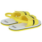 Younger Boys Yellow Logo Sandals, 2, hi-res